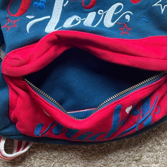 Disney backpack 4 of July edition with embroidered words on the front, used - Picture 3 of 9